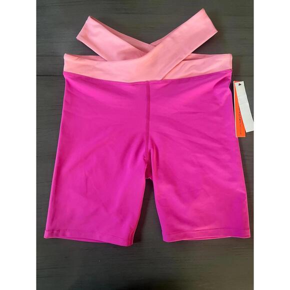 Aqua Pants - NWT Aqua Athletic Womens High Rise Biker Shorts Sz Medium Hot Pink Cutout